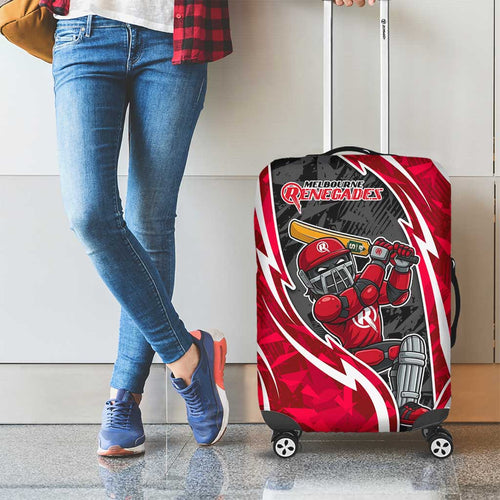 Melbourne Renegades Luggage Cover Flaming Lightning Storm Geometric Sports Mascot Art