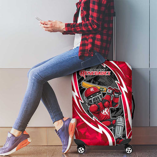Melbourne Renegades Luggage Cover Flaming Lightning Storm Geometric Sports Mascot Art