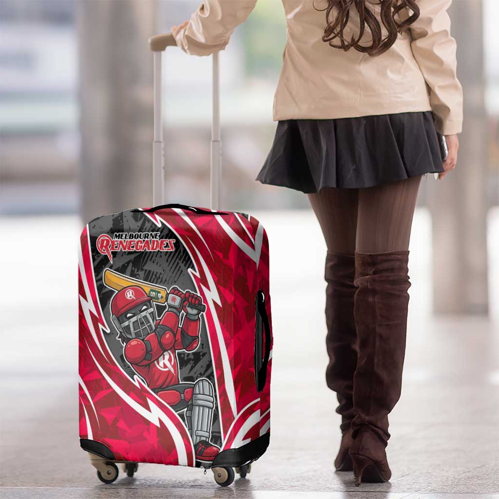 Melbourne Renegades Luggage Cover Flaming Lightning Storm Geometric Sports Mascot Art