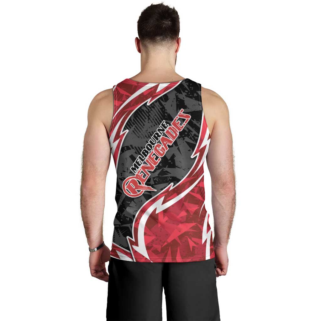 Melbourne Renegades Men Tank Top Flaming Lightning Storm Geometric Sports Mascot Art