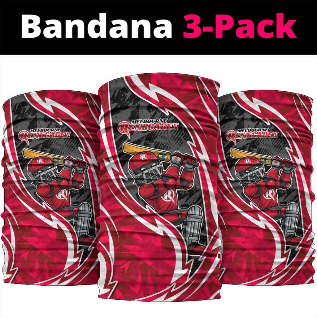 Melbourne Renegades Neck Gaiter Flaming Lightning Storm Geometric Sports Mascot Art