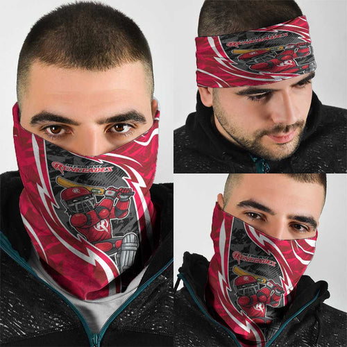 Melbourne Renegades Neck Gaiter Flaming Lightning Storm Geometric Sports Mascot Art