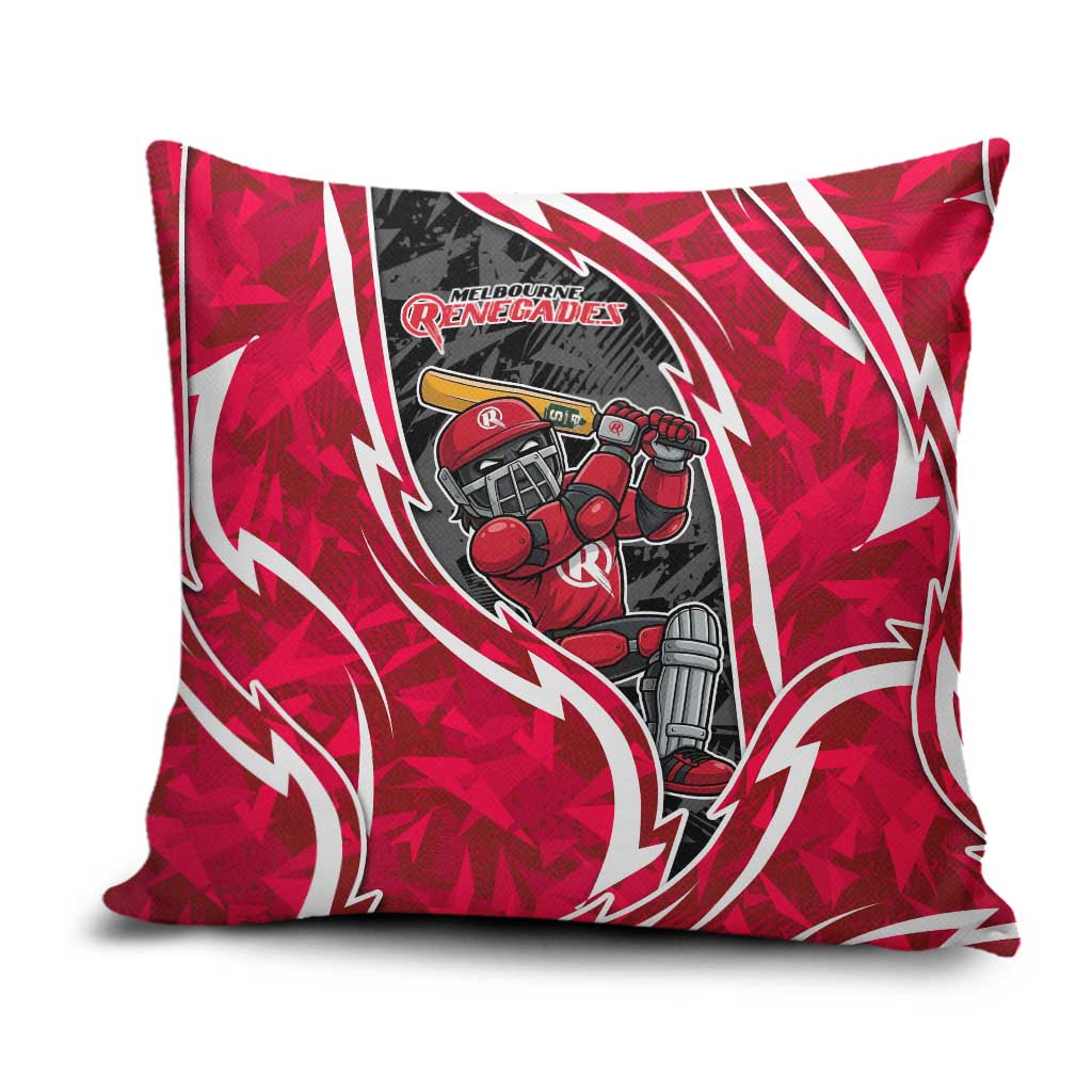 Melbourne Renegades Pillow Cover Flaming Lightning Storm Geometric Sports Mascot Art