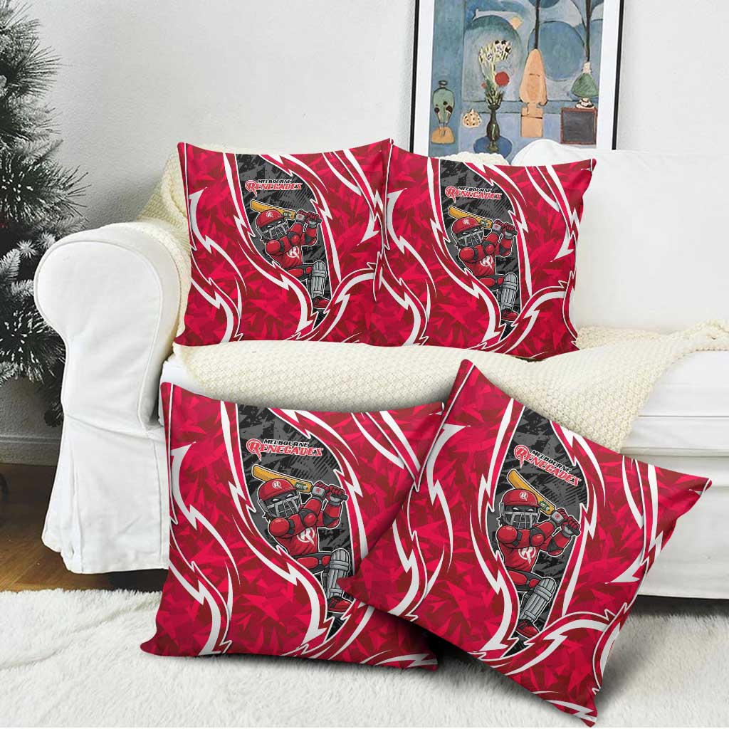 Melbourne Renegades Pillow Cover Flaming Lightning Storm Geometric Sports Mascot Art