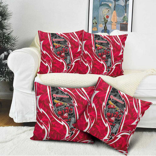 Melbourne Renegades Pillow Cover Flaming Lightning Storm Geometric Sports Mascot Art