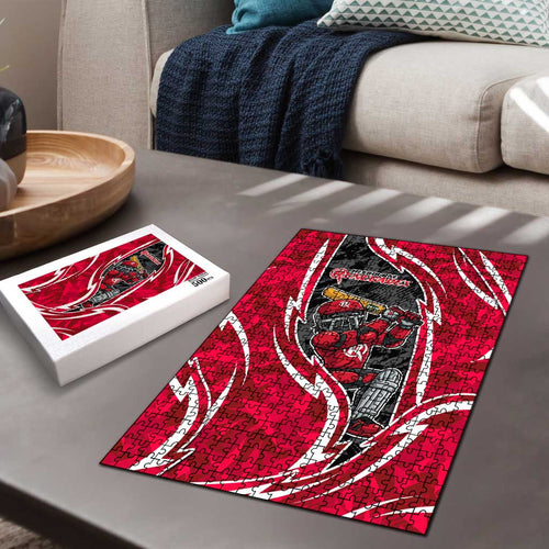 Melbourne Renegades Puzzle Flaming Lightning Storm Geometric Sports Mascot Art