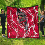 Melbourne Renegades Quilt Flaming Lightning Storm Geometric Sports Mascot Art