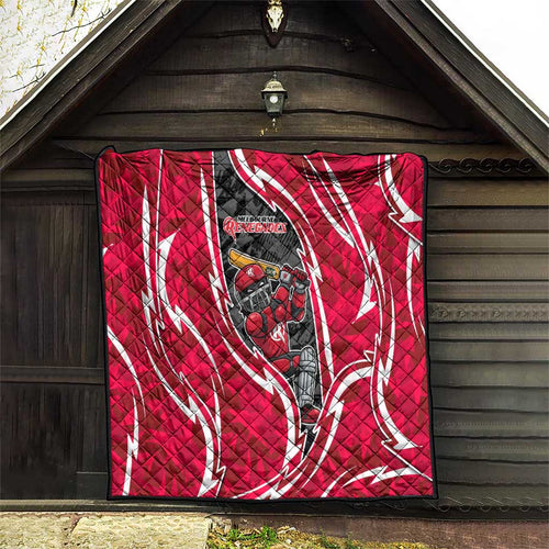 Melbourne Renegades Quilt Flaming Lightning Storm Geometric Sports Mascot Art