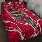 Melbourne Renegades Quilt Bed Set Flaming Lightning Storm Geometric Sports Mascot Art