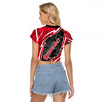 Melbourne Renegades Raglan Cropped T Shirt Flaming Lightning Storm Geometric Sports Mascot Art