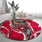 Melbourne Renegades Round Carpet Flaming Lightning Storm Geometric Sports Mascot Art