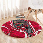 Melbourne Renegades Round Carpet Flaming Lightning Storm Geometric Sports Mascot Art