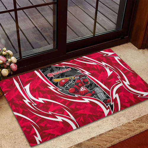 Melbourne Renegades Rubber Doormat Flaming Lightning Storm Geometric Sports Mascot Art