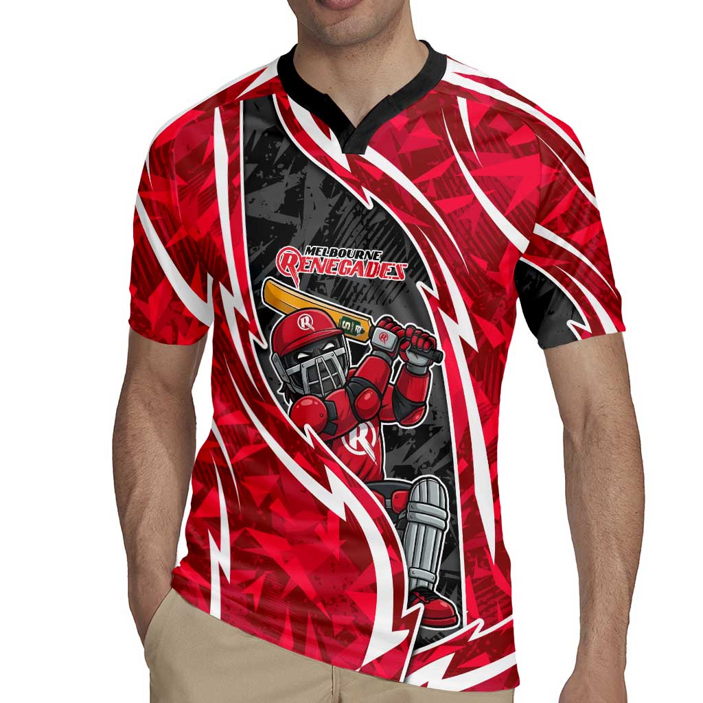 Melbourne Renegades Rugby Jersey Flaming Lightning Storm Geometric Sports Mascot Art
