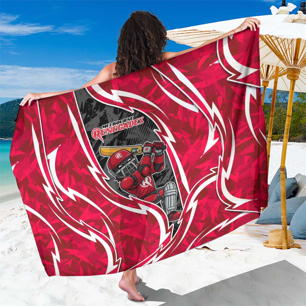 Melbourne Renegades Sarong Flaming Lightning Storm Geometric Sports Mascot Art