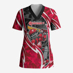 Melbourne Renegades Scrub Top Flaming Lightning Storm Geometric Sports Mascot Art