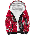 Melbourne Renegades Sherpa Hoodie Flaming Lightning Storm Geometric Sports Mascot Art