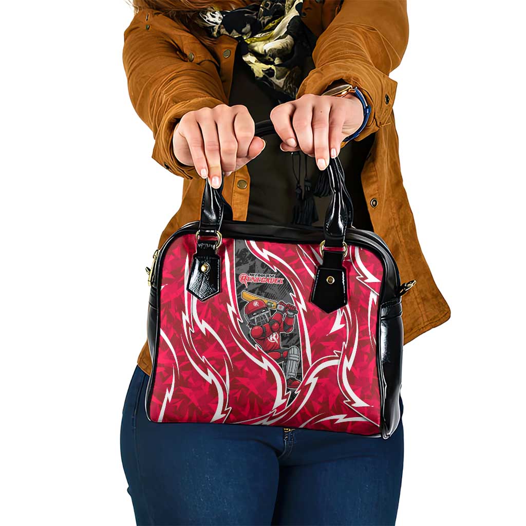 Melbourne Renegades Shoulder Handbag Flaming Lightning Storm Geometric Sports Mascot Art