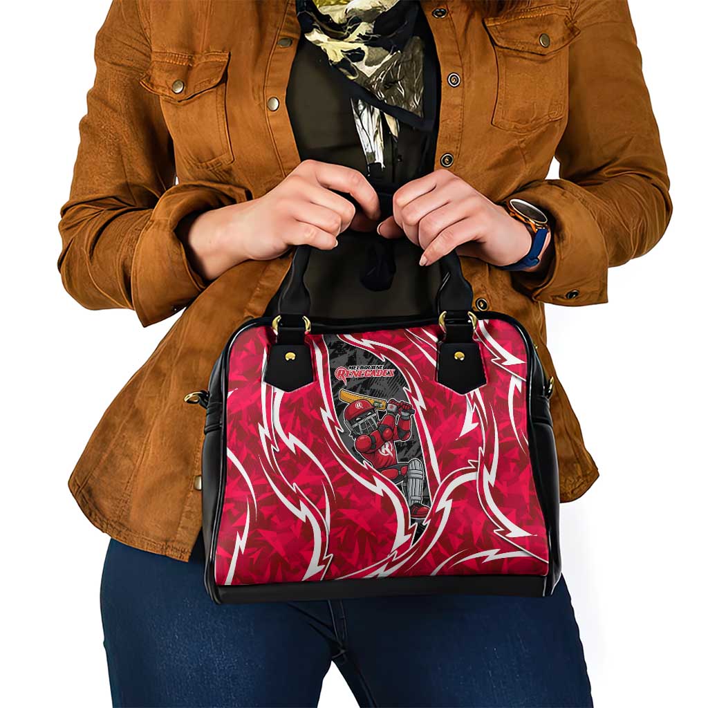 Melbourne Renegades Shoulder Handbag Flaming Lightning Storm Geometric Sports Mascot Art