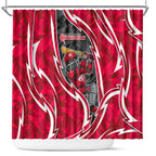 Melbourne Renegades Shower Curtain Flaming Lightning Storm Geometric Sports Mascot Art