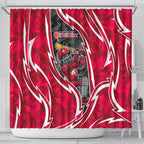 Melbourne Renegades Shower Curtain Flaming Lightning Storm Geometric Sports Mascot Art