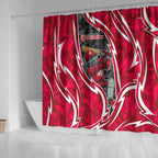 Melbourne Renegades Shower Curtain Flaming Lightning Storm Geometric Sports Mascot Art