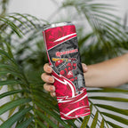 Melbourne Renegades Skinny Tumbler Flaming Lightning Storm Geometric Sports Mascot Art
