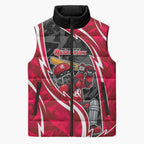 Melbourne Renegades Sleeveless Puffer Jacket Flaming Lightning Storm Geometric Sports Mascot Art
