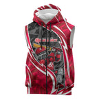 Melbourne Renegades Sleeveless Zip Hoodie Flaming Lightning Storm Geometric Sports Mascot Art