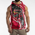 Melbourne Renegades Sleeveless Zip Hoodie Flaming Lightning Storm Geometric Sports Mascot Art