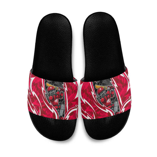 Melbourne Renegades Slide Sandals Flaming Lightning Storm Geometric Sports Mascot Art