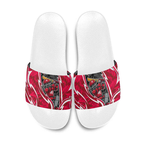 Melbourne Renegades Slide Sandals Flaming Lightning Storm Geometric Sports Mascot Art