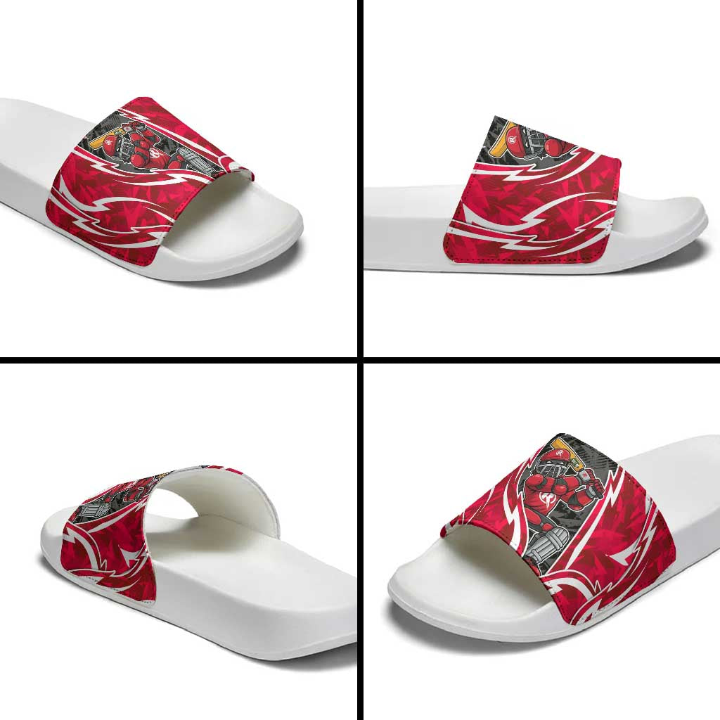 Melbourne Renegades Slide Sandals Flaming Lightning Storm Geometric Sports Mascot Art
