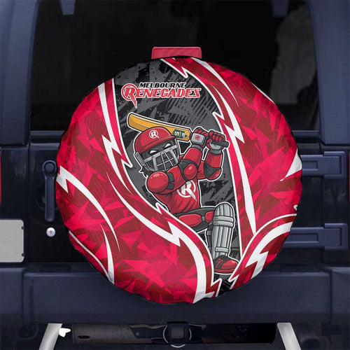Melbourne Renegades Spare Tire Cover Flaming Lightning Storm Geometric Sports Mascot Art