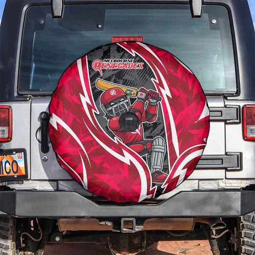 Melbourne Renegades Spare Tire Cover Flaming Lightning Storm Geometric Sports Mascot Art