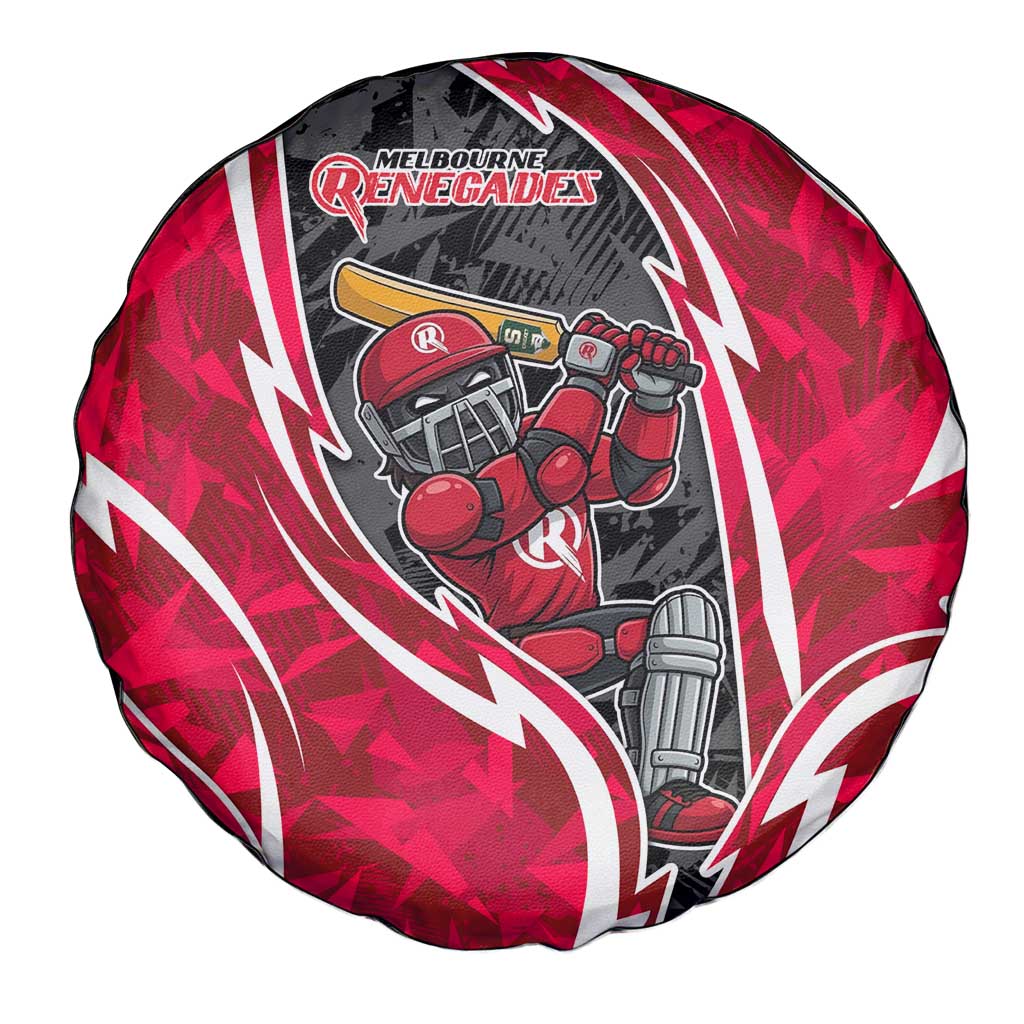 Melbourne Renegades Spare Tire Cover Flaming Lightning Storm Geometric Sports Mascot Art