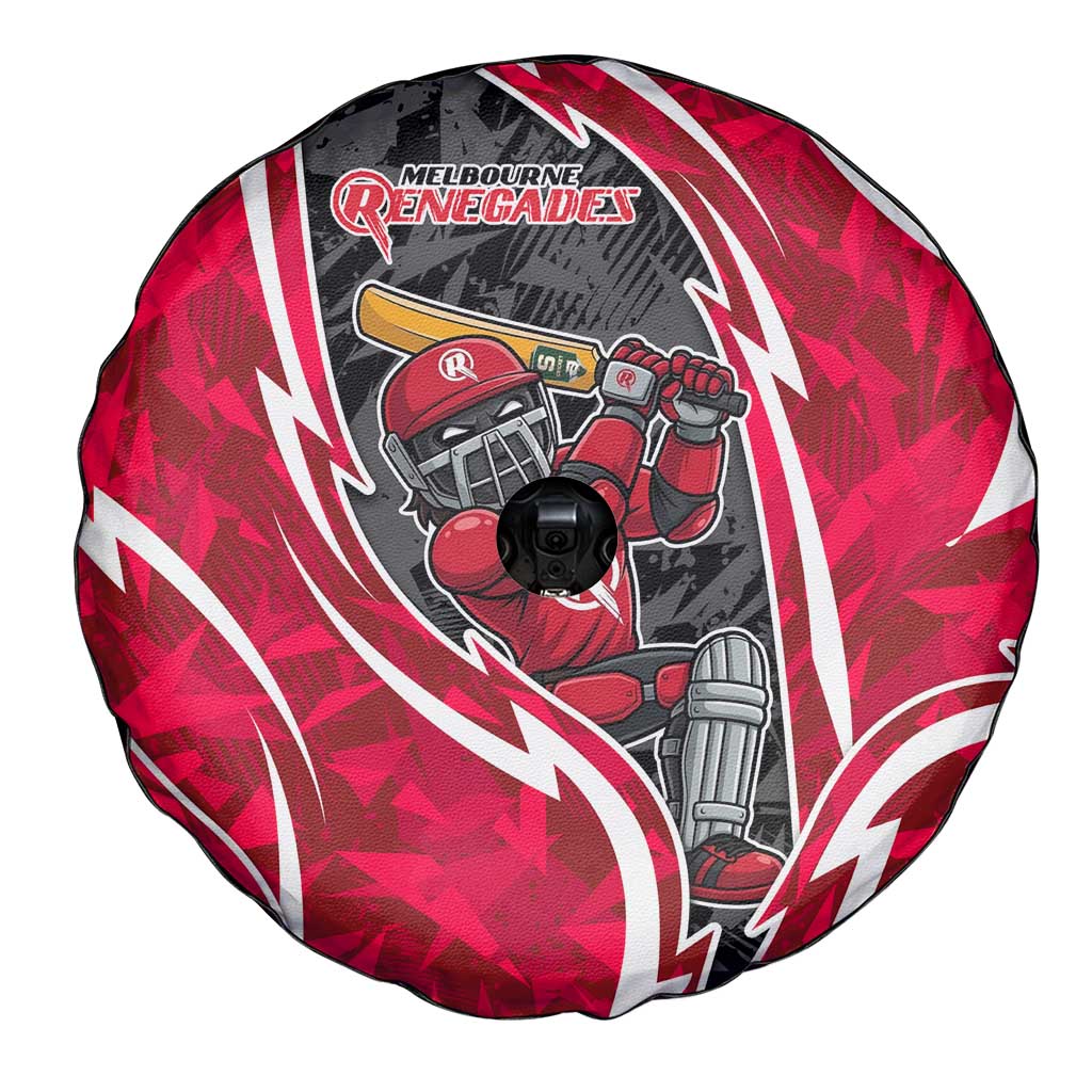 Melbourne Renegades Spare Tire Cover Flaming Lightning Storm Geometric Sports Mascot Art