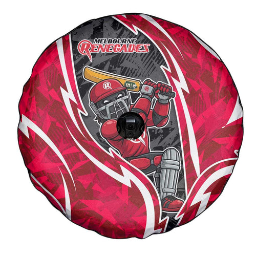 Melbourne Renegades Spare Tire Cover Flaming Lightning Storm Geometric Sports Mascot Art