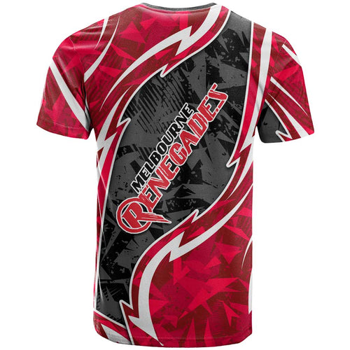 Melbourne Renegades T Shirt Flaming Lightning Storm Geometric Sports Mascot Art