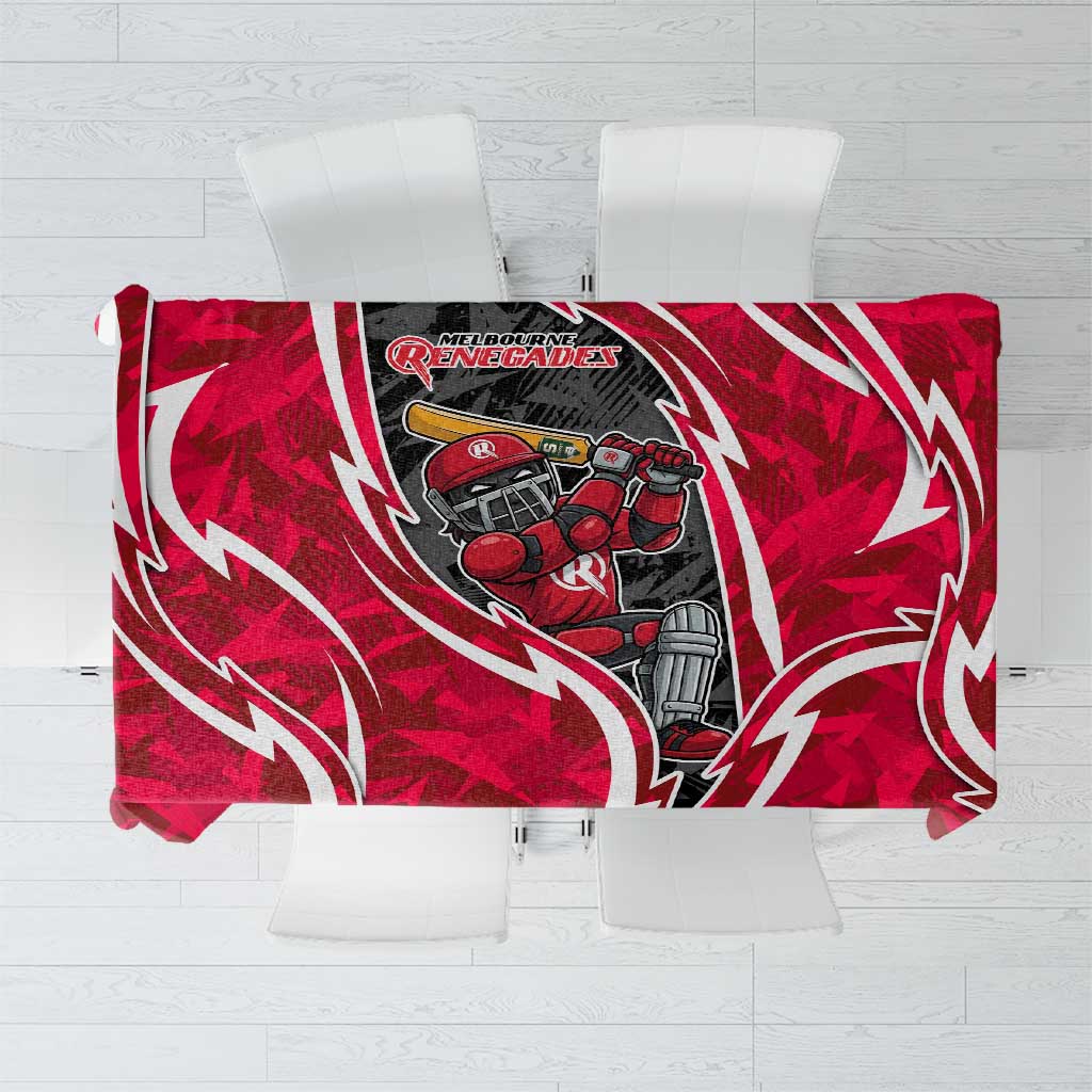 Melbourne Renegades Tablecloth Flaming Lightning Storm Geometric Sports Mascot Art