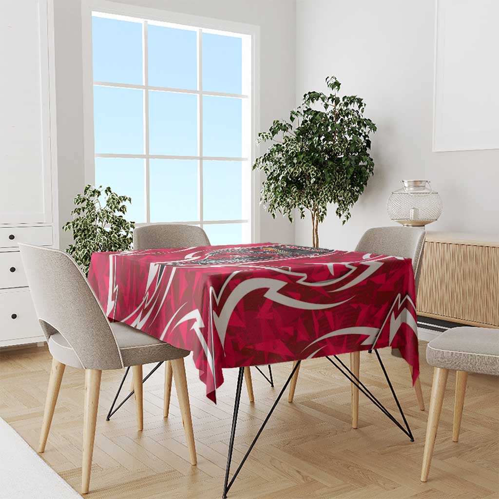 Melbourne Renegades Tablecloth Flaming Lightning Storm Geometric Sports Mascot Art