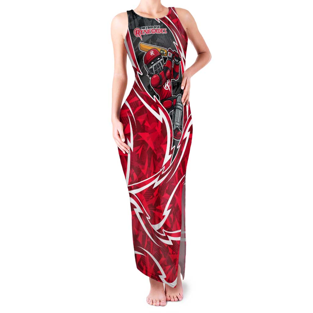 Melbourne Renegades Tank Maxi Dress Flaming Lightning Storm Geometric Sports Mascot Art