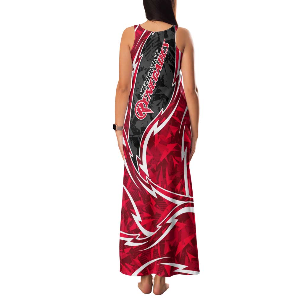 Melbourne Renegades Tank Maxi Dress Flaming Lightning Storm Geometric Sports Mascot Art