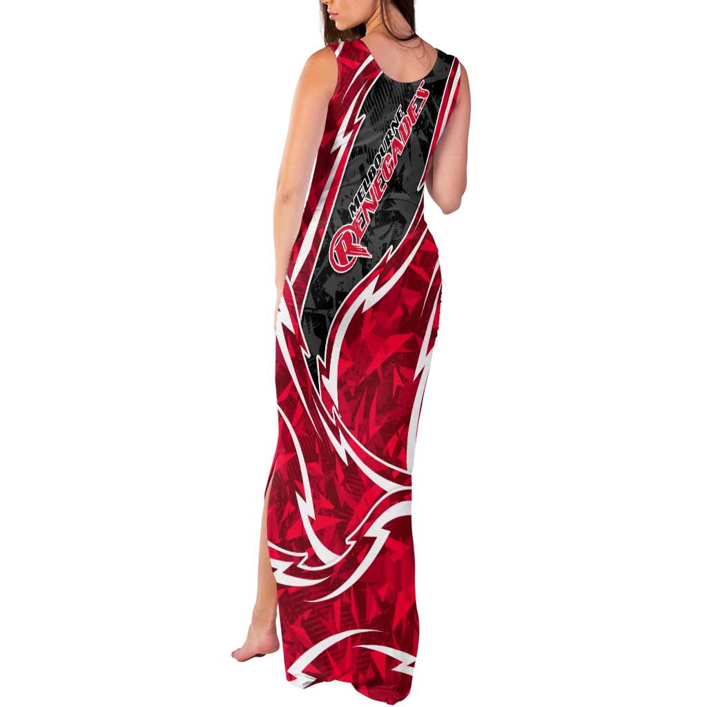 Melbourne Renegades Tank Maxi Dress Flaming Lightning Storm Geometric Sports Mascot Art