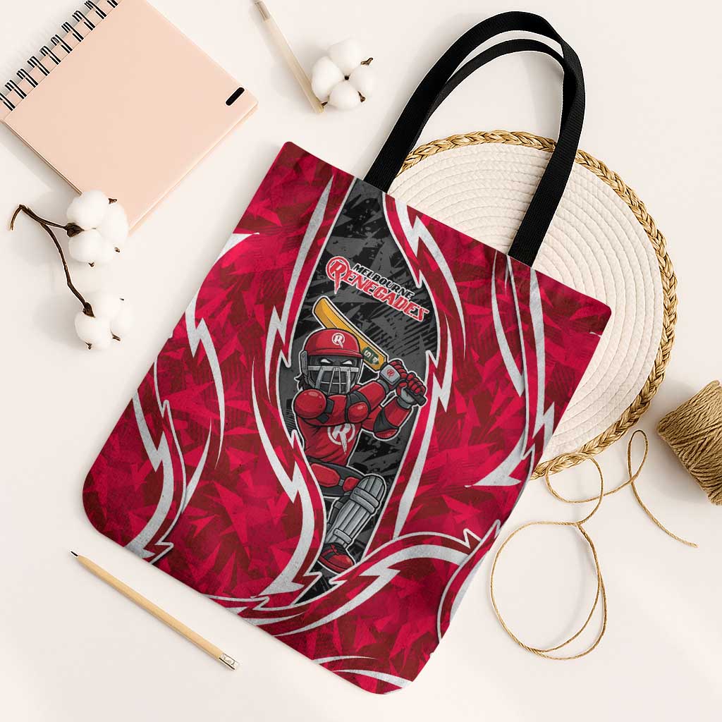 Melbourne Renegades Tote Bag Flaming Lightning Storm Geometric Sports Mascot Art
