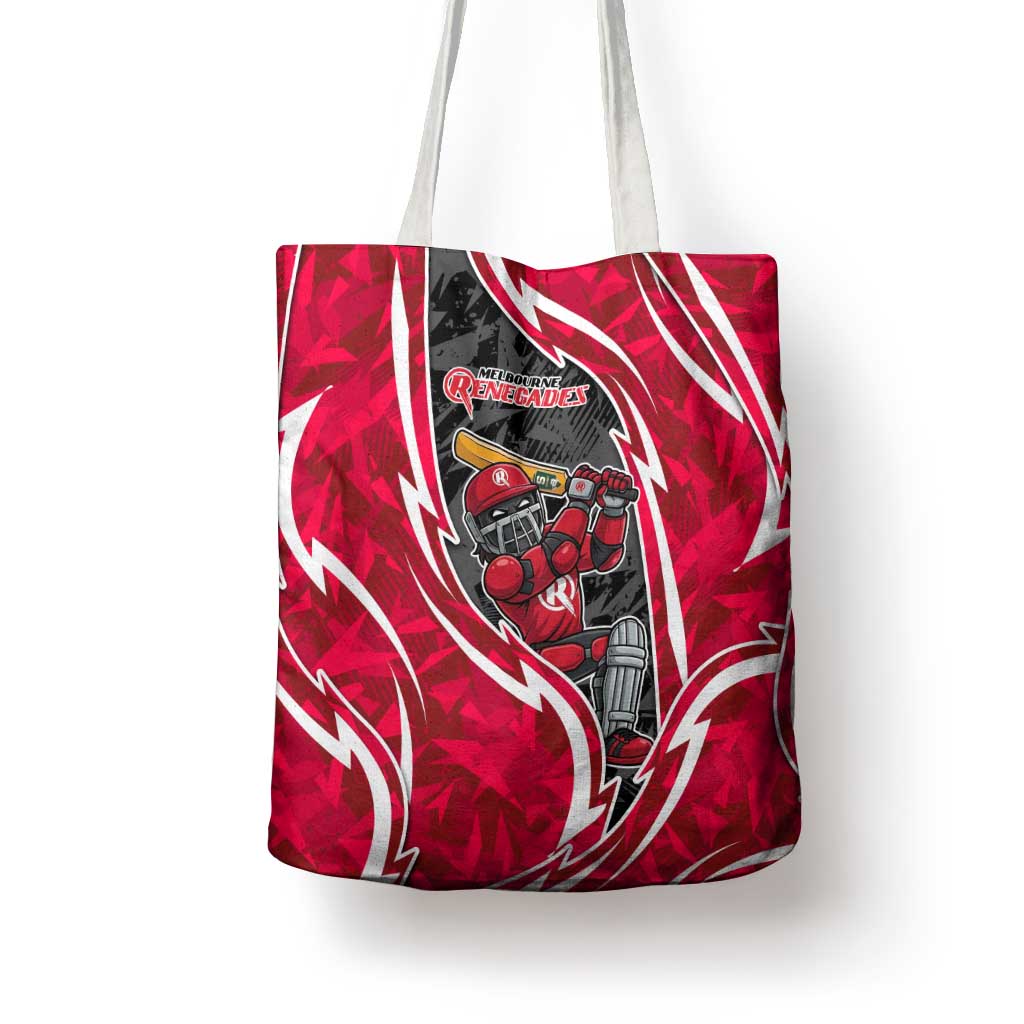 Melbourne Renegades Tote Bag Flaming Lightning Storm Geometric Sports Mascot Art