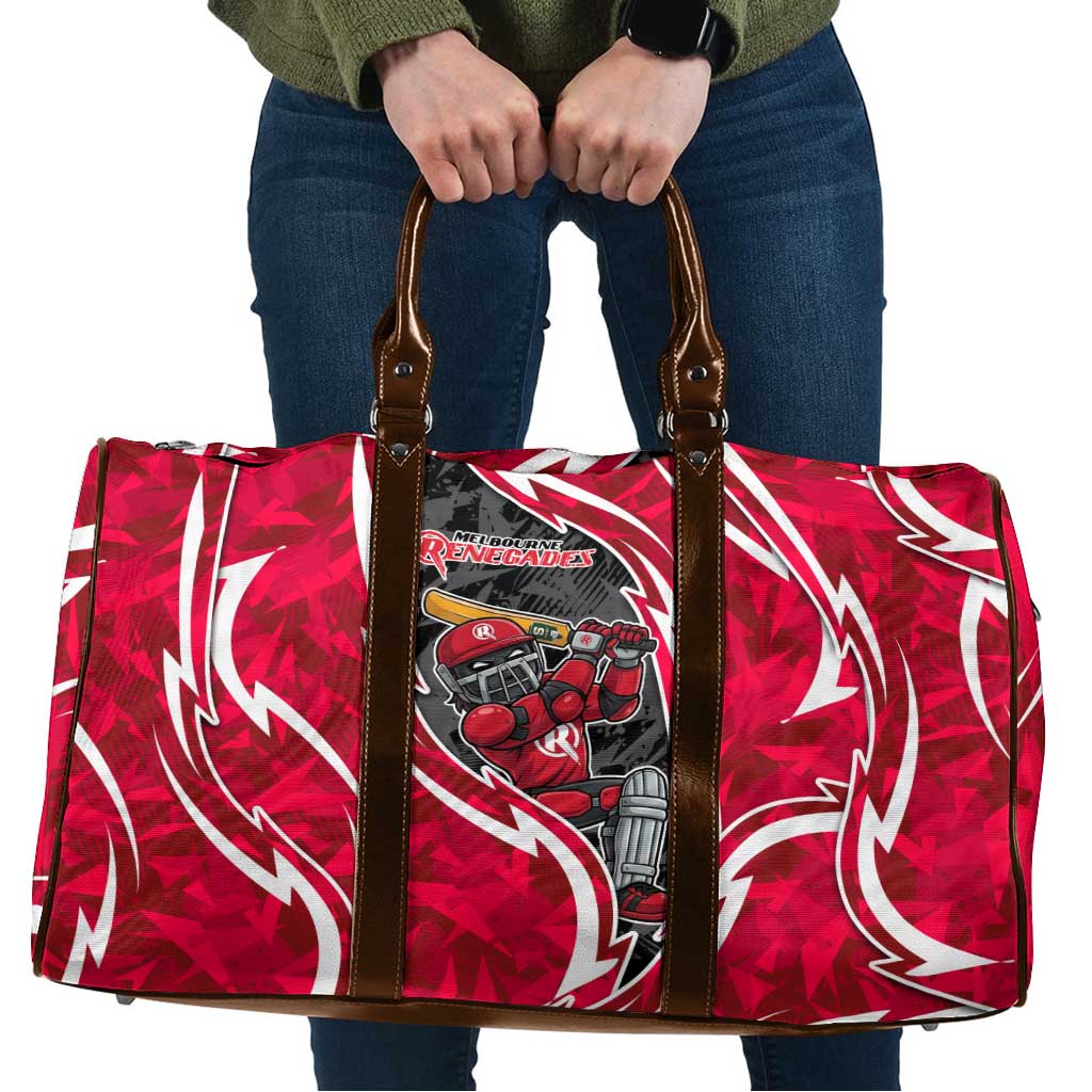 Melbourne Renegades Travel Bag Flaming Lightning Storm Geometric Sports Mascot Art