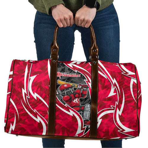 Melbourne Renegades Travel Bag Flaming Lightning Storm Geometric Sports Mascot Art
