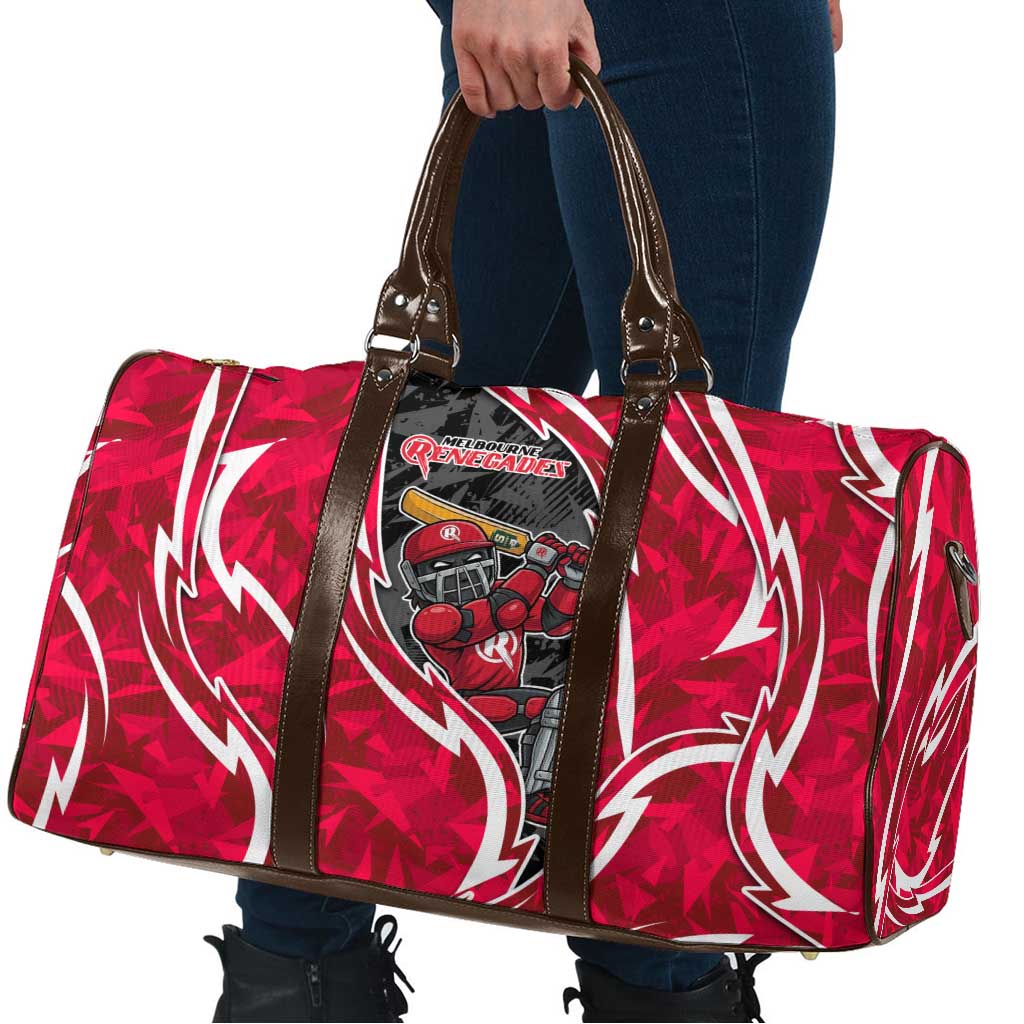 Melbourne Renegades Travel Bag Flaming Lightning Storm Geometric Sports Mascot Art