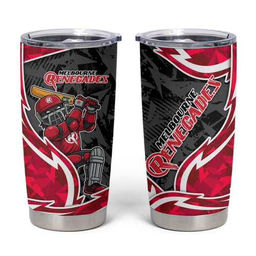 Melbourne Renegades Tumbler Cup Flaming Lightning Storm Geometric Sports Mascot Art